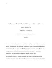The Role Of Scientists & Philosophers In The History Of Computing