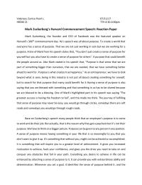 Mark Zuckerberg’s Harvard Commencement Speech: Reaction Paper