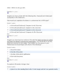 Apa Quiz