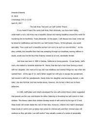 The Jodi Arias Trial and Low Self-Control Theory