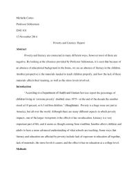 Poverty and Literacy: Report