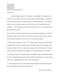Poem #4 –Workshop Comments