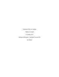 Biological Principles I Laboratory Section 022