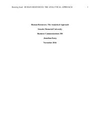 Human Resource Data Analytics
