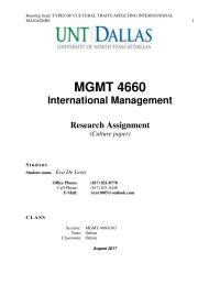 Multinational Management