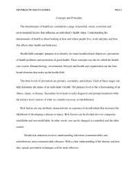 Concepts And Principles: Advances In Health Science
