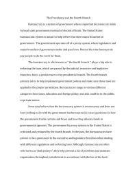 The Presidency And The Fourth Branch