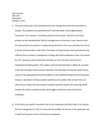 Organizational Behavior Amazon Case