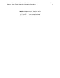 Global Business Cultural Analysis: Brazil