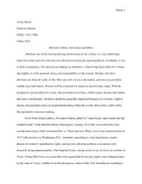 Abortion: Choice, Innocence and Ethics