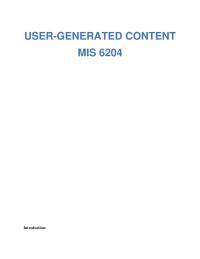 User Generated Content