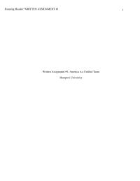 Written Assignment #1: America is a Unified Team