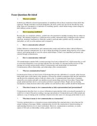 Focus Questions Revisited