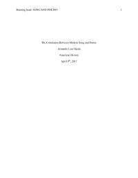 Correlation Between Song And Poetry