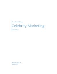 Celebrity Marketing Research Paper
