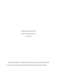 Markets And Failures