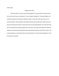 Biology Lesson Plan