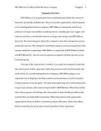BHP Billiton: A Leading Global Resource Company