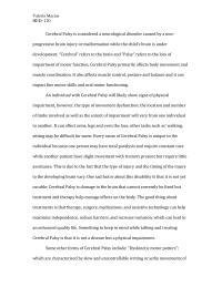 Cerebral Palsy Research Paper