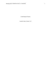 Criminological Thoeries