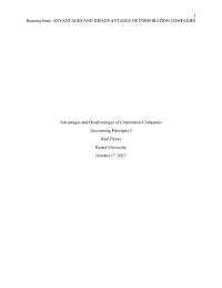 ADVANTAGES AND DISADVANTAGES OF CORPORATION COMPANIES