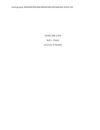 INTERVENTION AND PREVENTION FOR HIGH RISK YOUTH: HIV