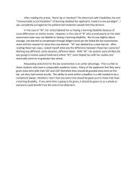 Argument Essay After reading the