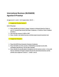 International Business Assignment