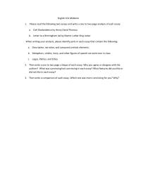 English 101 Midterm