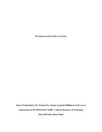 The Internet And Its Effect On Society