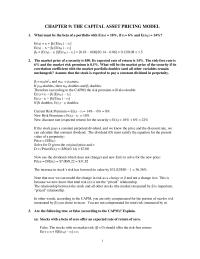 CHAPTER 9: THE CAPITAL ASSET PRICING MODEL