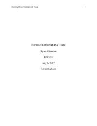 Increase in International Trade