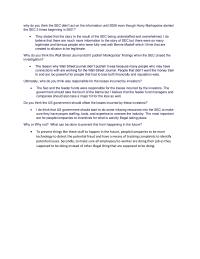 Homework why do you think the SEC