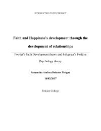 Faith And Happiness' Development Thought The Development Of Relationships