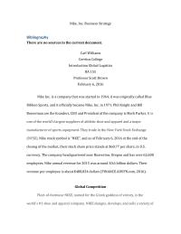 Nike, Inc. Business Strategy