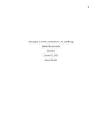 Influence Of Economics On Household Decision Making