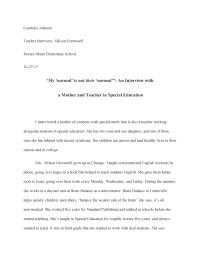 “my ‘normal’ Is Not Their ‘normal’”: An Interview With A Mother And Teacher In Special Education