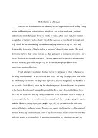 My Reflection as a Stranger