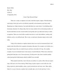 Career Topic Research Paper