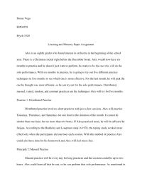 Learning and Memory Paper Assignment