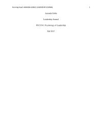 PSY3541: Psychology of Leadership