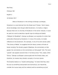 Ideas Of Gnosticism In The Writings Of George Luis Borges