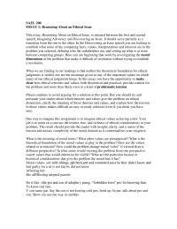 ESSAY 1: Reasoning About an Ethical Issue