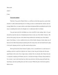 True Grit Analysis