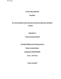 In Partial Fulfillment of the Requirements for Business Communications