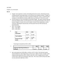 ACG 5026 Chapters 1 & 2 Homework