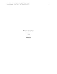Cultural Antropology