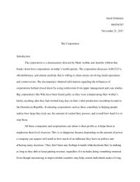 Extra Credit Essay: The Corporation