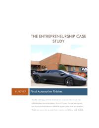 THE ENTREPRENEURSHIP CASE STUDY: Final Automotive