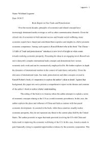 Book Report on Free Trade and Protectionism